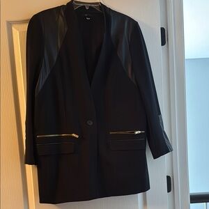Alfani Black Blazer with Gold Zipper Accents